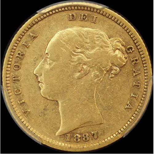 1887 Melbourne Young Head Half Sovereign good Fine (PCGS VF35)