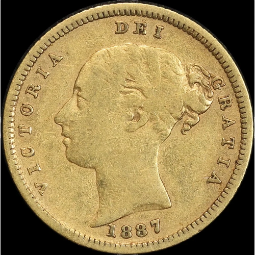 1887 Melbourne Young Head Half Sovereign Very Good