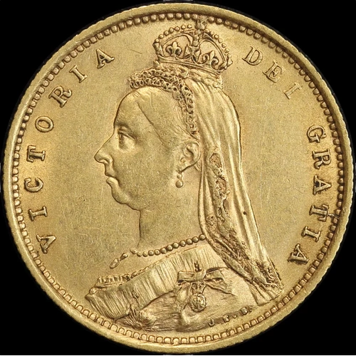 1887 Sydney Jubilee Head Half Sovereign Dish S503 about EF