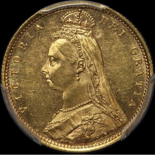 1887 Sydney Jubilee Head Half Sovereign Dish S501 Unc (PCGS MS 61)