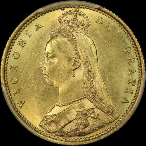 1887 Sydney Jubilee Head Half Sovereign Unc (PCGS MS 62+)