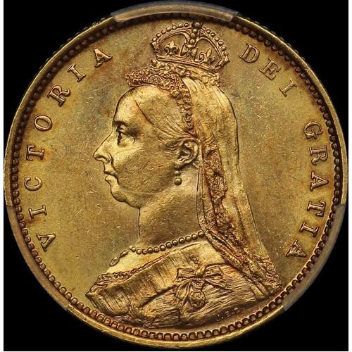 1887 Melbourne Jubilee Head Half Sovereign Choice Unc (PCGS MS63)