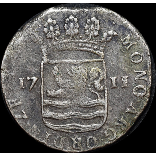 Netherlands (Zeeland) 1711 Silver 6 Stuivers KM#50 Very Fine ex Zuytdorp Shipwreck