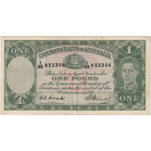 1949 One Pound Coombs/Watt R31 about EF
