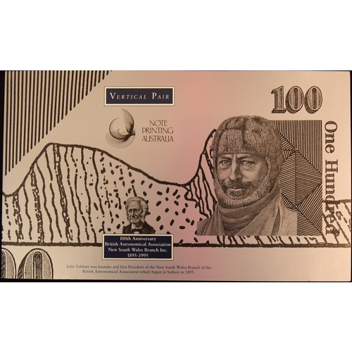 1995 One Hundred Dollar Uncut Vertical Pair - Black Serials
