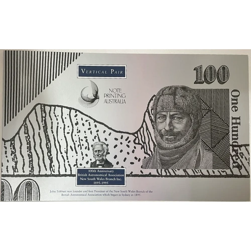 1995 100 Dollars Uncut Vertical Pair - Black Serials