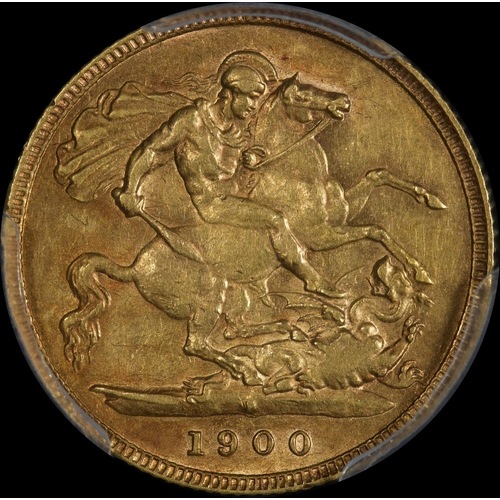 1900 Perth Veiled Head Half Sovereign PCGS AU55