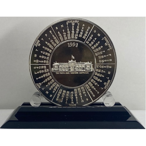 1991 Perth Mint 5ozt Silver Calendar Medallion