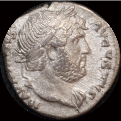 Ancient Rome (Imperial) 128 AD Hadrian Denarius Star and moon BMC 462 EF