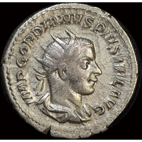 Ancient Rome (Imperial) 243 244 AD Gordian III Silver Denarius Fortuna RIC IV 144 good VF