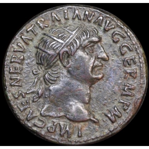 Ancient Rome (Imperial) 101-102 AD Trajan Bronze Dupondius Abundantia RIC 428 EF