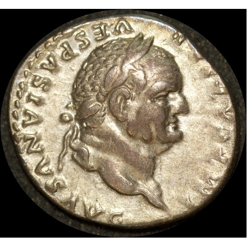 Ancient Rome (Imperial) 76 AD Vespasian Denarius Jupiter RIC 849 good VF