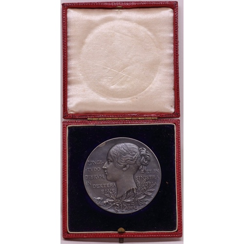Great Britain Silver Medallion 1897 Queen Victoria Diamond Jubilee 56mm in Presentation Case of Issue