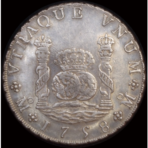 Mexico 1758 Silver 8 Reales Pillar Dollar KM#103 GEF