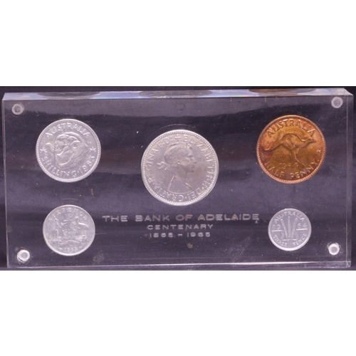 1965 Bank of Adelaide Centenary Commemorative Coin Paperweight