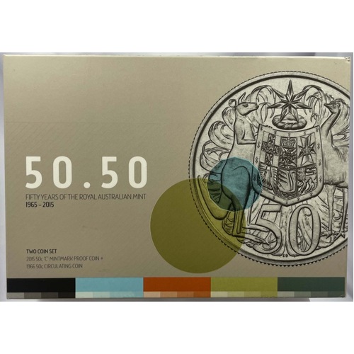 Australia 2015 2 Coin Proof Set 50th Anniversary 50.50