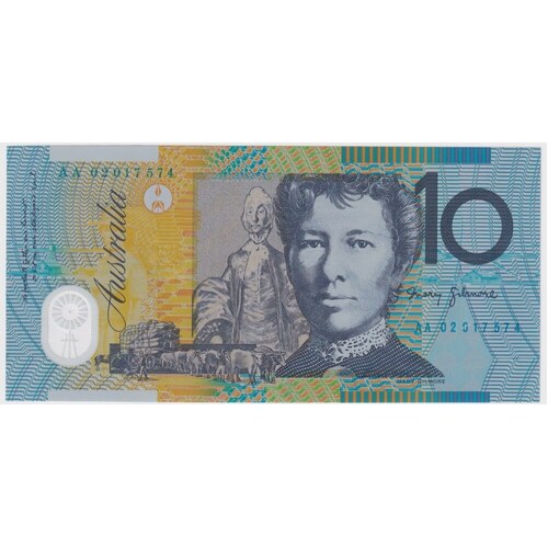 2002 $10 Note AA02 First Prefix MacFarlane/Henry R320aF Uncirculated