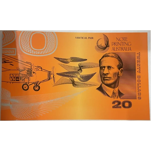 1993 20 Dollar Uncut Vertical Pair Red Serials