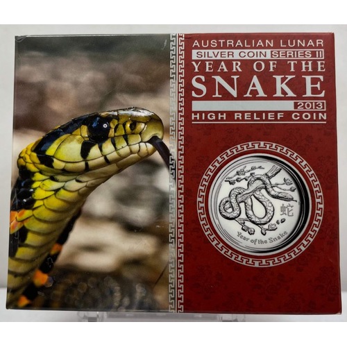 2013 Silver 1oz High Relief Proof Lunar Year of the Snake