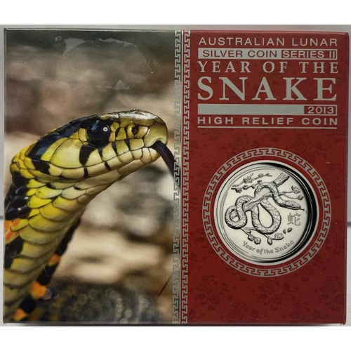 2013 Silver 1 Ounce High Relief Proof Lunar Year of the Snake
