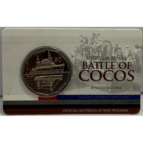 2014 50 Cent Uncirculated Coin Australia At War - Battle of Cocos