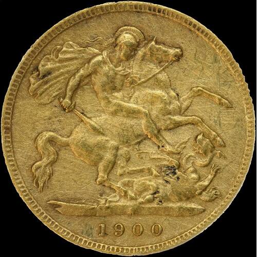 1900 Perth Veiled Head Half Sovereign Fine