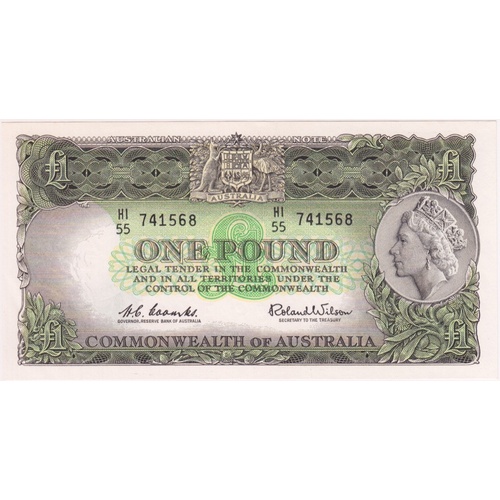 1961 One Pound Coombs/Wilson R34A about Unc