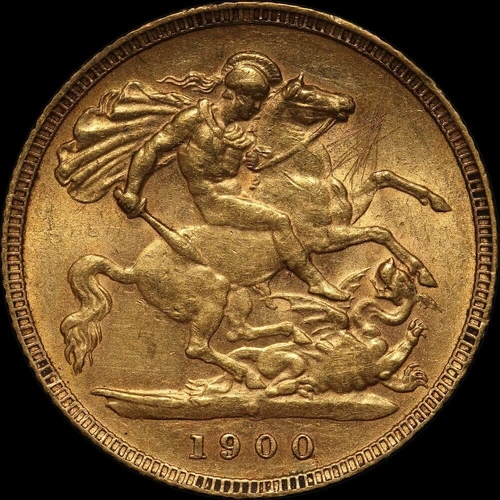 1900 Perth Veiled Head Half Sovereign good VF