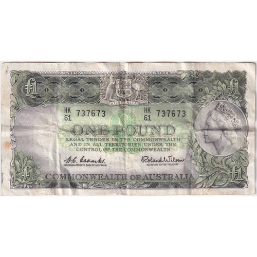 1961 One Pound Coombs/Wilson R34B good VF