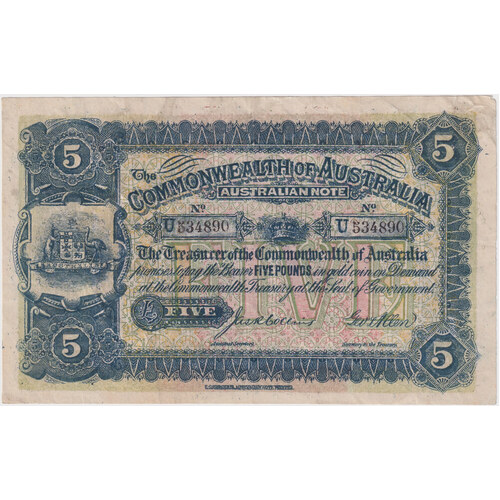 1913 Five Pound Collins/Allen No Mosaic R35 Contemporary Forgery