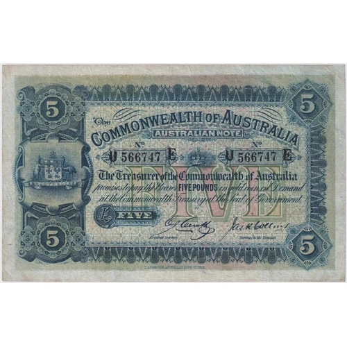 1918 Five Pound Cerutty/Collins R37B about VF