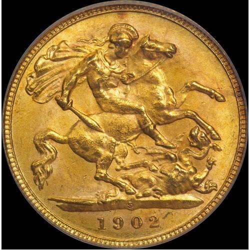 1902 Sydney Edward VII Half Sovereign Choice Unc (PCGS MS63)