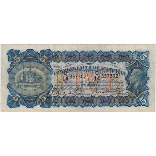 1928 Five Pound Riddle/Heathershaw R42 Very Fine