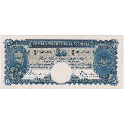 1933 Five Pound Riddle/Sheehan R44a Very Fine