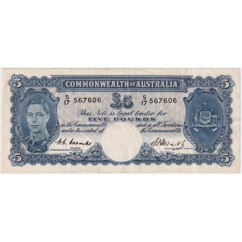 1949 Five Pound Coombs/Watt R47 about EF