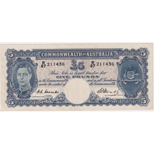 1949 Five Pound Coombs/Watt R47 good VF