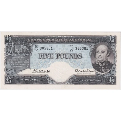 1960 Five Pound Coombs/Wilson R50 about Unc