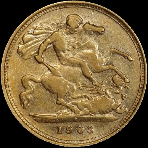 1903 Sydney Edward VII Half Sovereign good VF