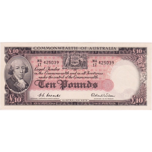 1954 Ten Pound Coombs/Wilson R62 about Unc