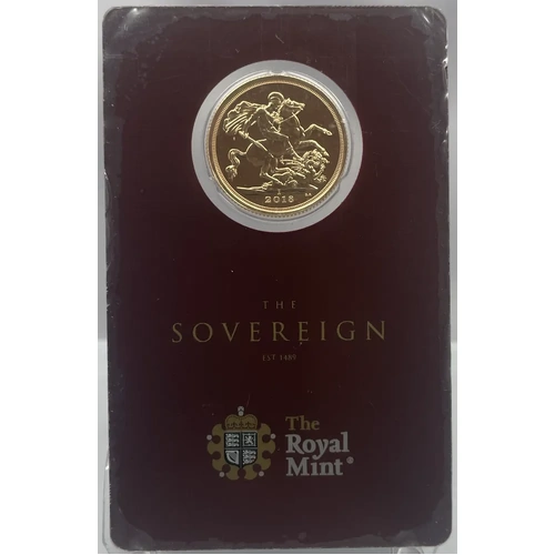 India 2018-I Gold Sovereign S# SC9A Uncirculated