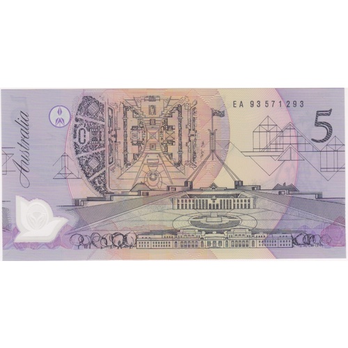 1993 $5 Note EA93 Last prefix Fraser/Evans R216L Uncirculated