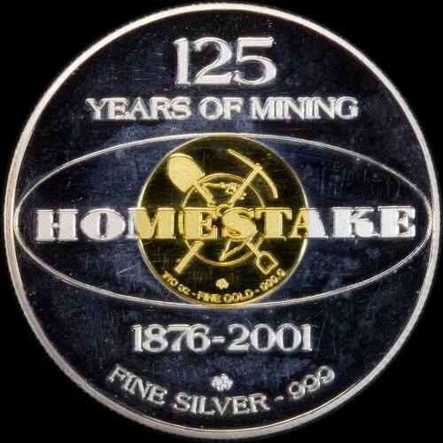 USA Homestake 2001 Bimetal Medal 125 Years of Mining