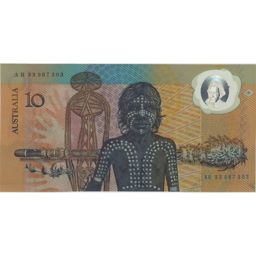 1988 $10 Note Bicentennial 1st issue AB 33 Last Prefix Johnston/Fraser R310aL Uncirculated