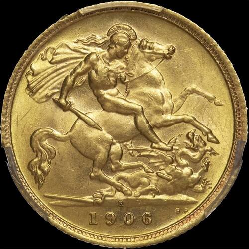 1906 Sydney Edward VII Half Sovereign Unc (PCGS MS62)
