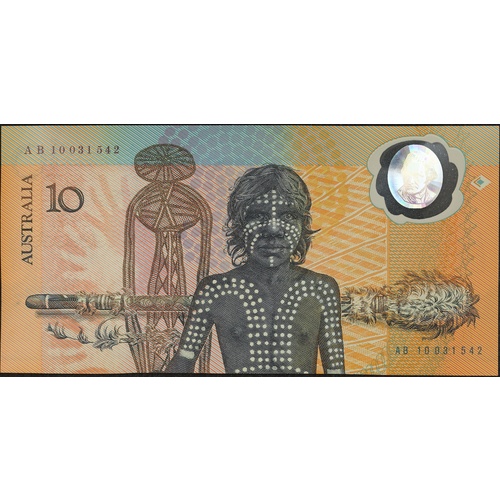 1988 $10 Note Bicentennial 2nd issue AB 10 First prefix Johnston/Fraser R310bF Uncirculated