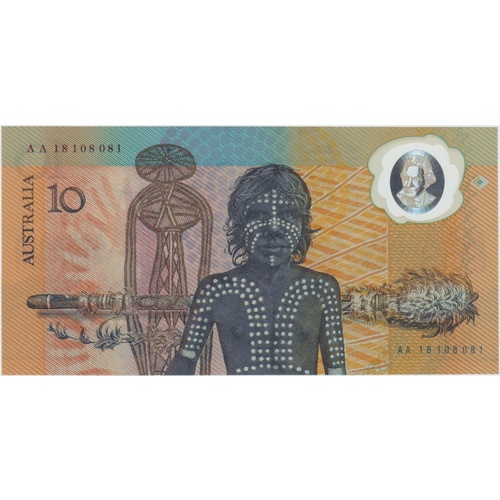 1988 $10 Note Bicentennial Commemorative AA Serials Johnston/Fraser R310C Uncirculated