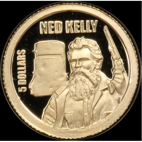 Cook Islands 2013 Gold 5 Dollar Uncirculated Coin Ned Kelly