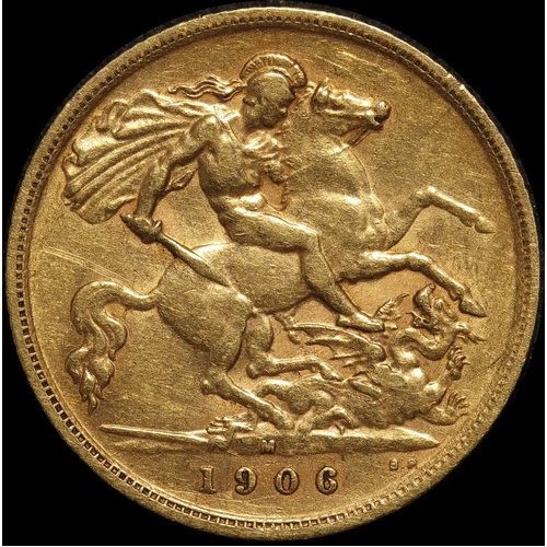 1906 Melbourne Edward VII Half Sovereign about VF