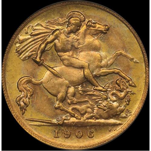 1906 Melbourne Edward VII Half Sovereign Choice Unc (PCGS MS63)