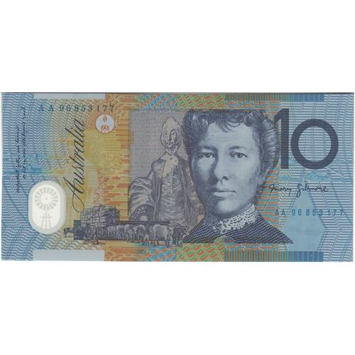 1996 $10 Note AA96 First Prefix Macfarlane/Evans R318aF Uncirculated